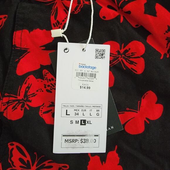 NWT Cactus Man Ricky Singh Men's Black Red Floral Hawaiian Shorts Size Large - Picture 2 of 4